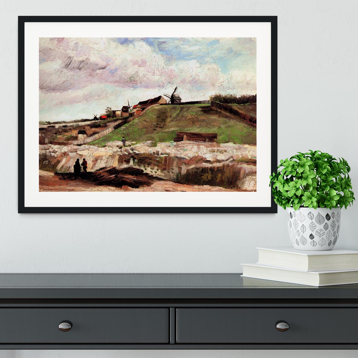 The Hill of Montmartre with Quarry by Van Gogh Framed Print - Canvas Art Rocks - 1