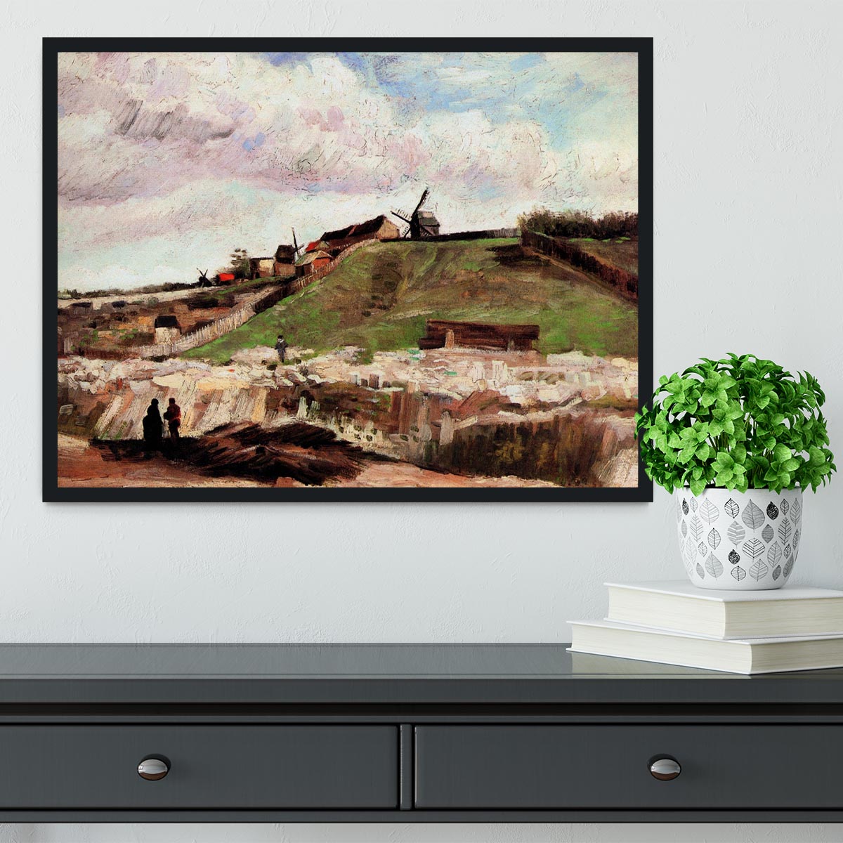The Hill of Montmartre with Quarry by Van Gogh Framed Print - Canvas Art Rocks - 2