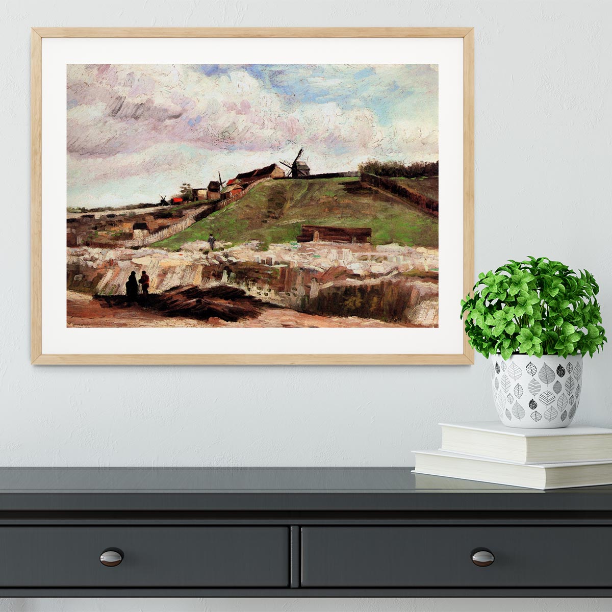The Hill of Montmartre with Quarry by Van Gogh Framed Print - Canvas Art Rocks - 3