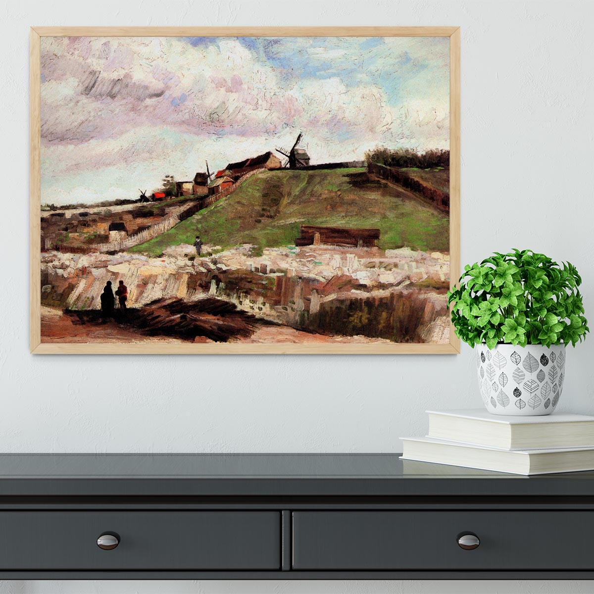 The Hill of Montmartre with Quarry by Van Gogh Framed Print - Canvas Art Rocks - 4