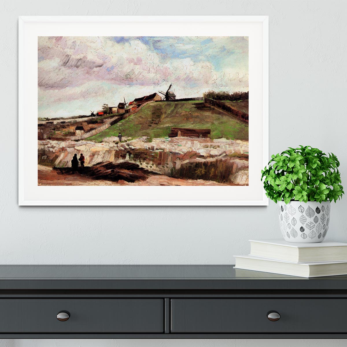 The Hill of Montmartre with Quarry by Van Gogh Framed Print - Canvas Art Rocks - 5