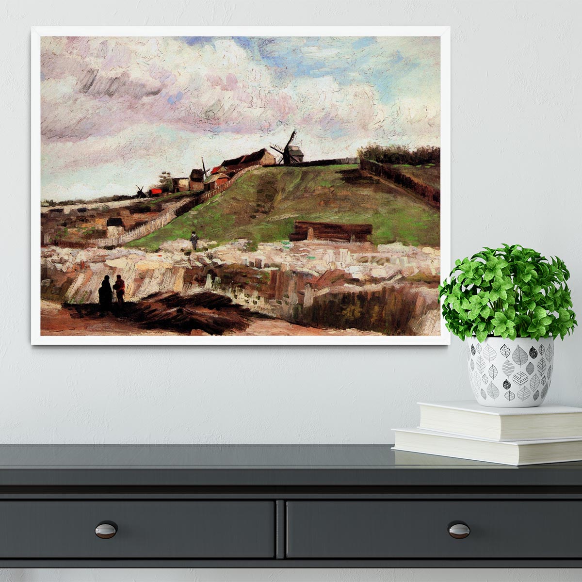 The Hill of Montmartre with Quarry by Van Gogh Framed Print - Canvas Art Rocks -6