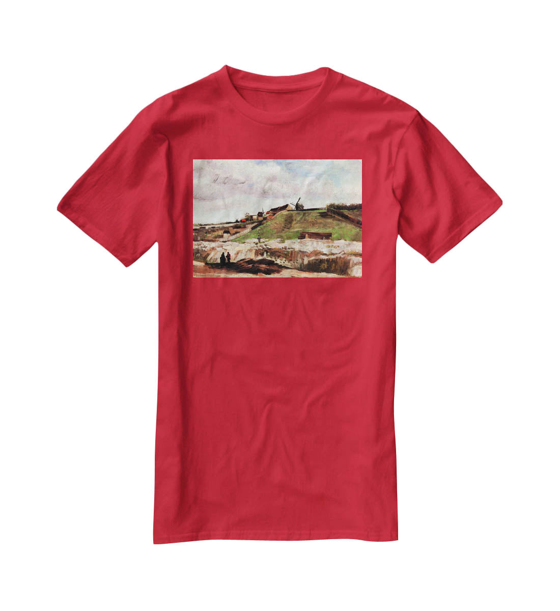 The Hill of Montmartre with Quarry by Van Gogh T-Shirt - Canvas Art Rocks - 4