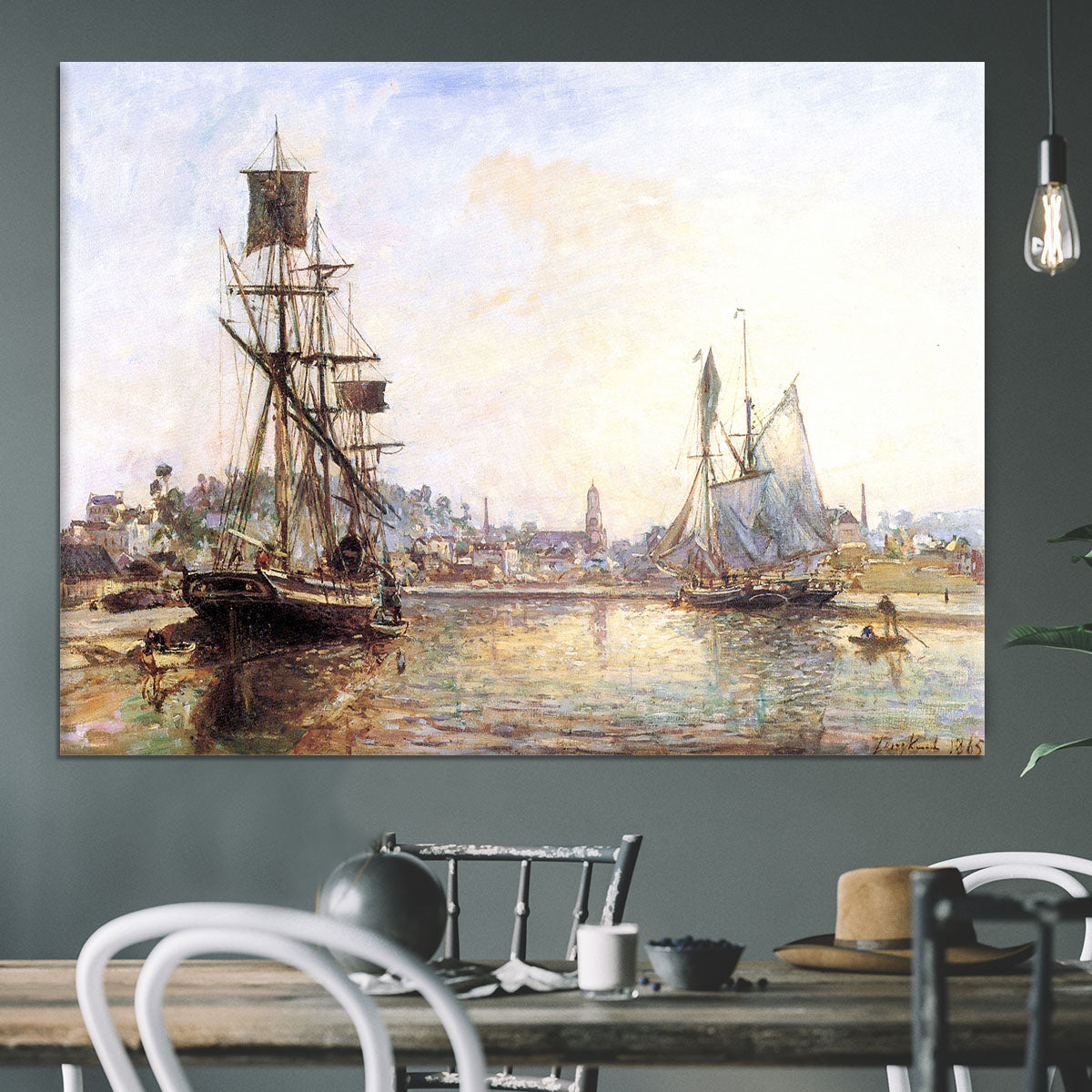 The Honfleur Port 2 by Monet Canvas Print or Poster - Canvas Art Rocks - 3