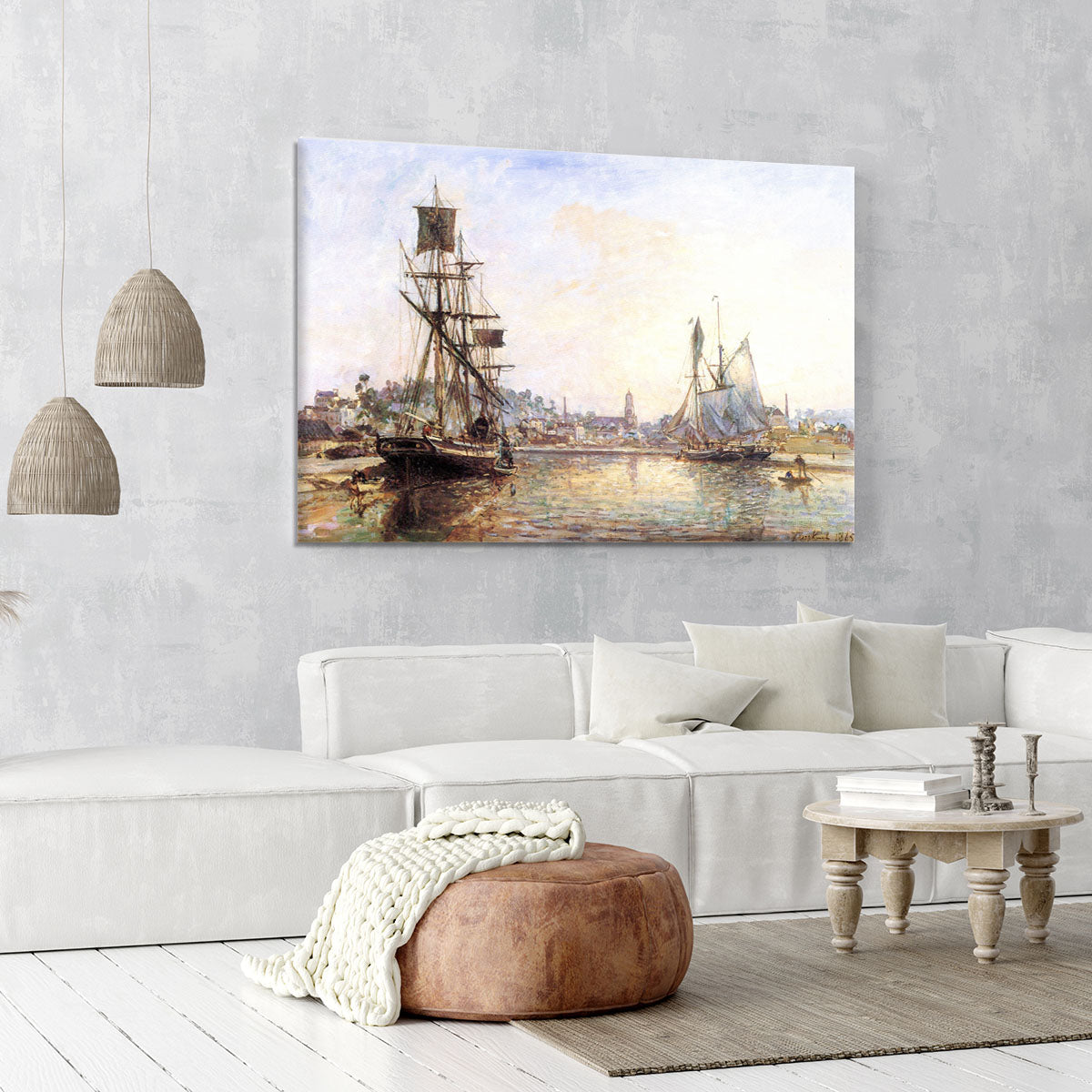The Honfleur Port 2 by Monet Canvas Print or Poster - Canvas Art Rocks - 6