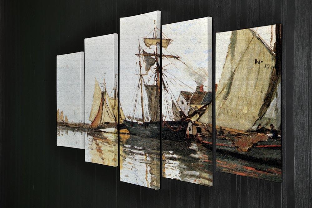 The Honfleur Port by Monet 5 Split Panel Canvas - Canvas Art Rocks - 2