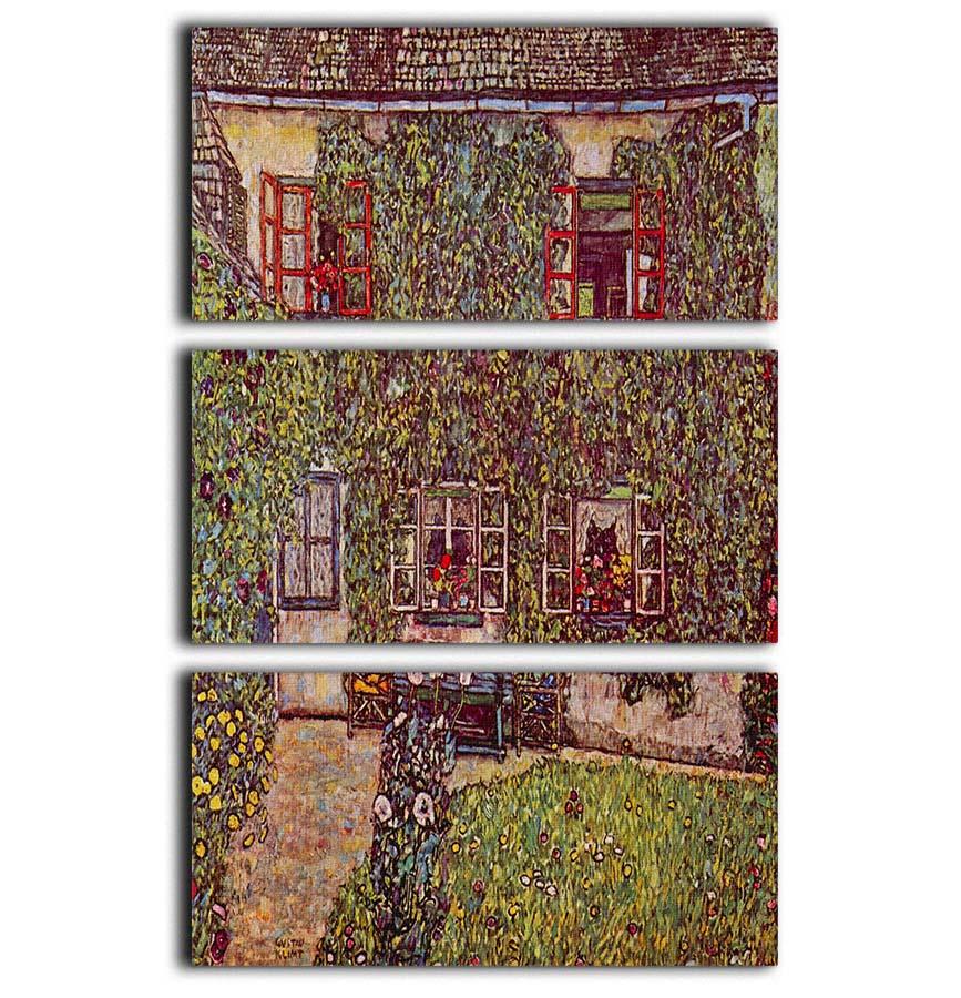 The House of Guard by Klimt 3 Split Panel Canvas Print - Canvas Art Rocks - 1