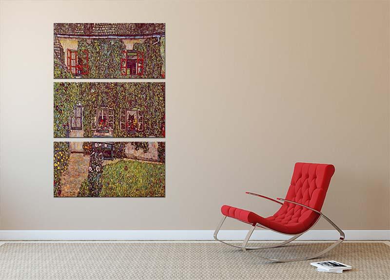 The House of Guard by Klimt 3 Split Panel Canvas Print - Canvas Art Rocks - 2