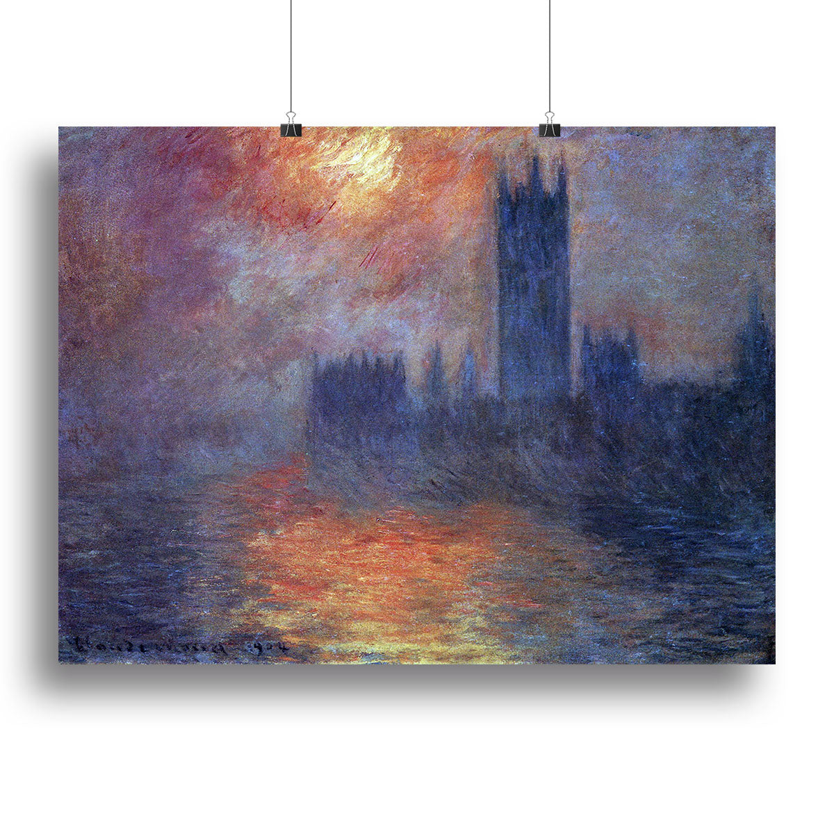 The Houses of Parliament Sunset by Monet Canvas Print or Poster - Canvas Art Rocks - 2