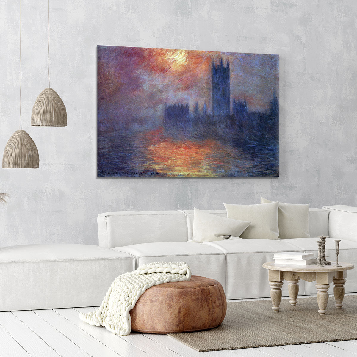 The Houses of Parliament Sunset by Monet Canvas Print or Poster - Canvas Art Rocks - 6