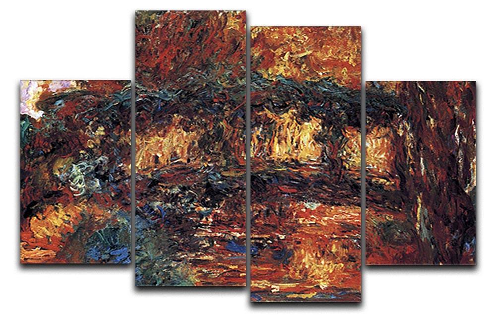 The Japanese Bridge 2 by Monet 4 Split Panel Canvas  - Canvas Art Rocks - 1