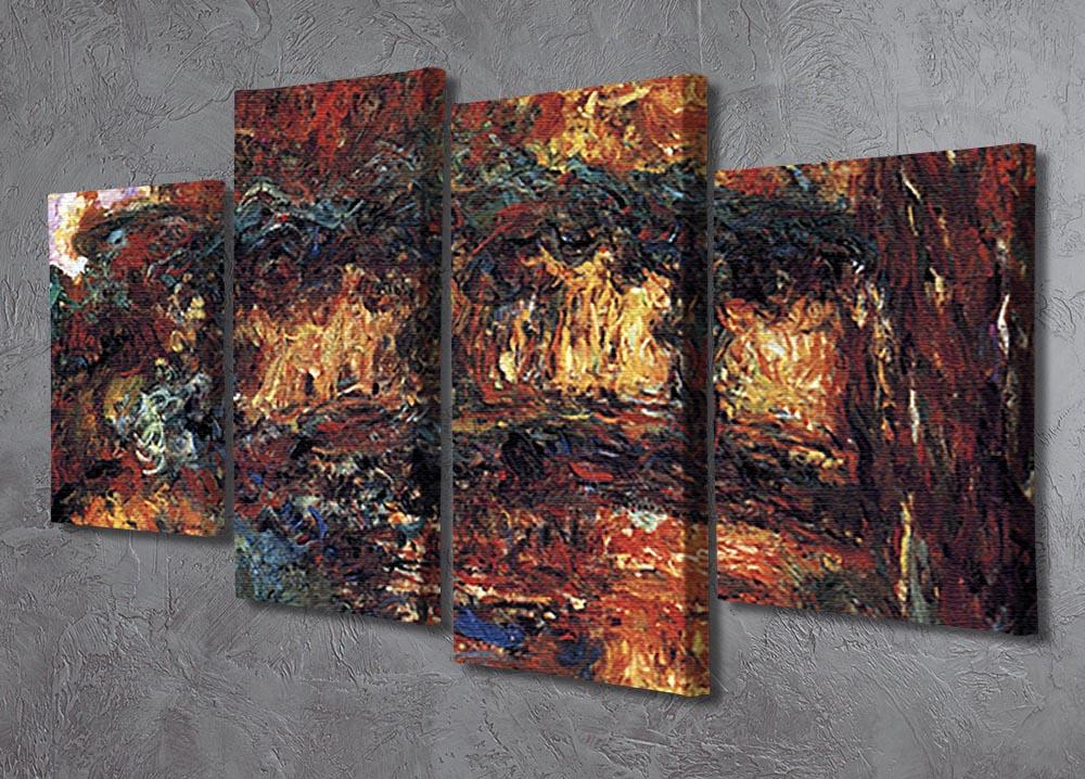 The Japanese Bridge 2 by Monet 4 Split Panel Canvas - Canvas Art Rocks - 2