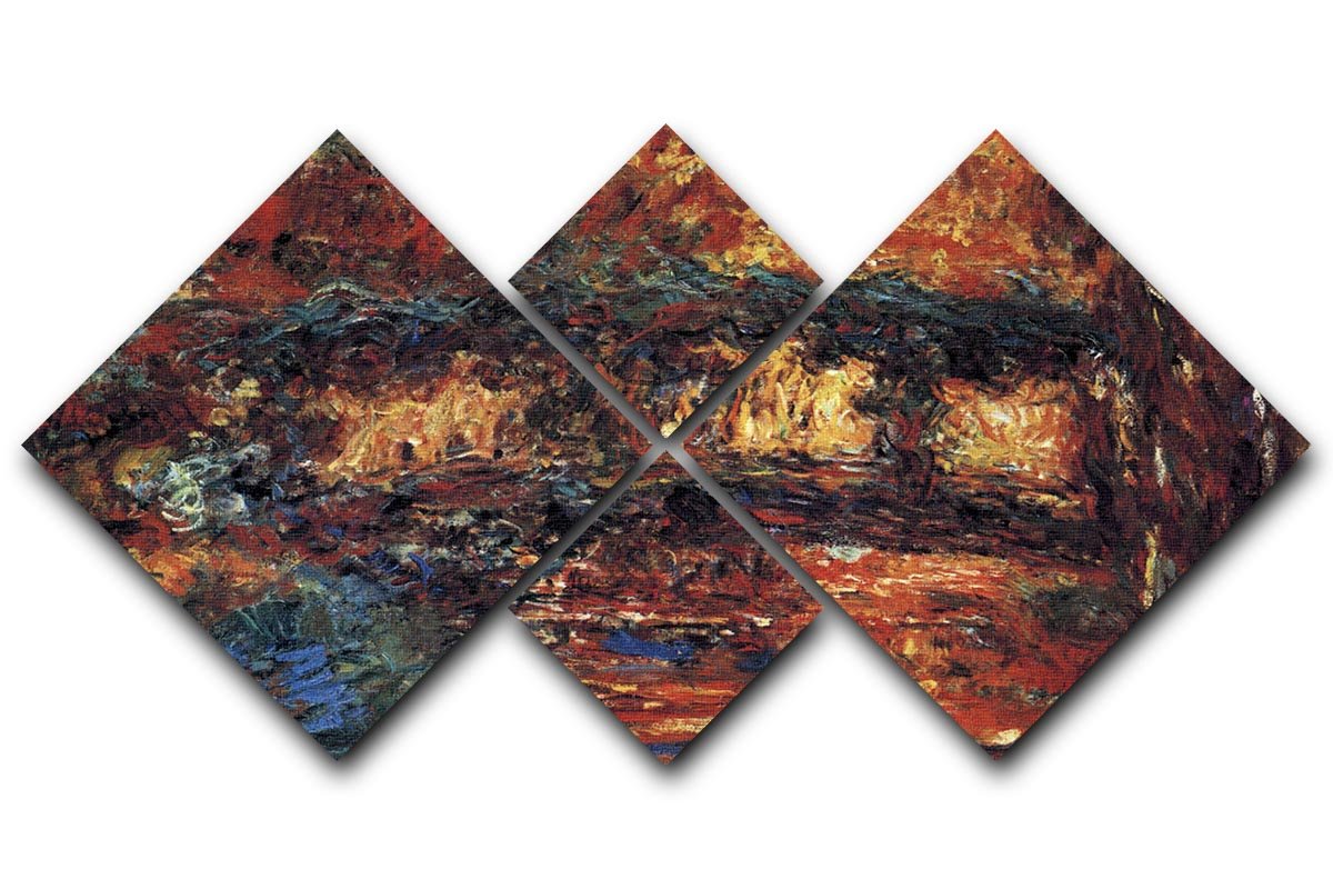 The Japanese Bridge 2 by Monet 4 Square Multi Panel Canvas  - Canvas Art Rocks - 1