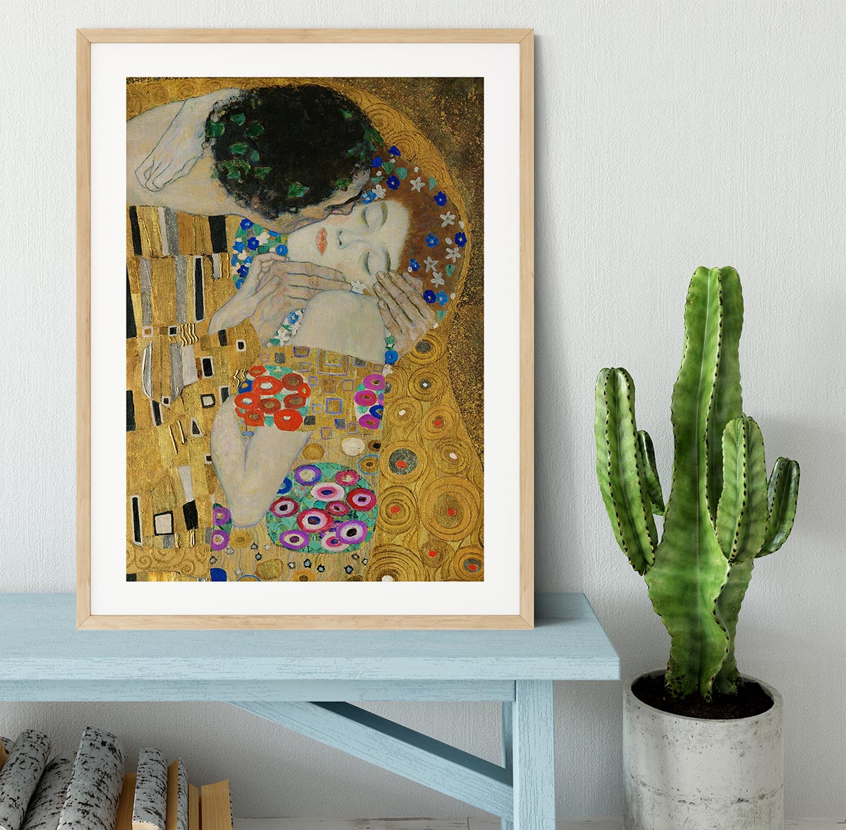 The Kiss detail by Klimt Framed Print - Canvas Art Rocks - 3