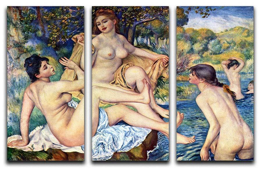 The Large Bathers by Renoir 3 Split Panel Canvas Print - Canvas Art Rocks - 1