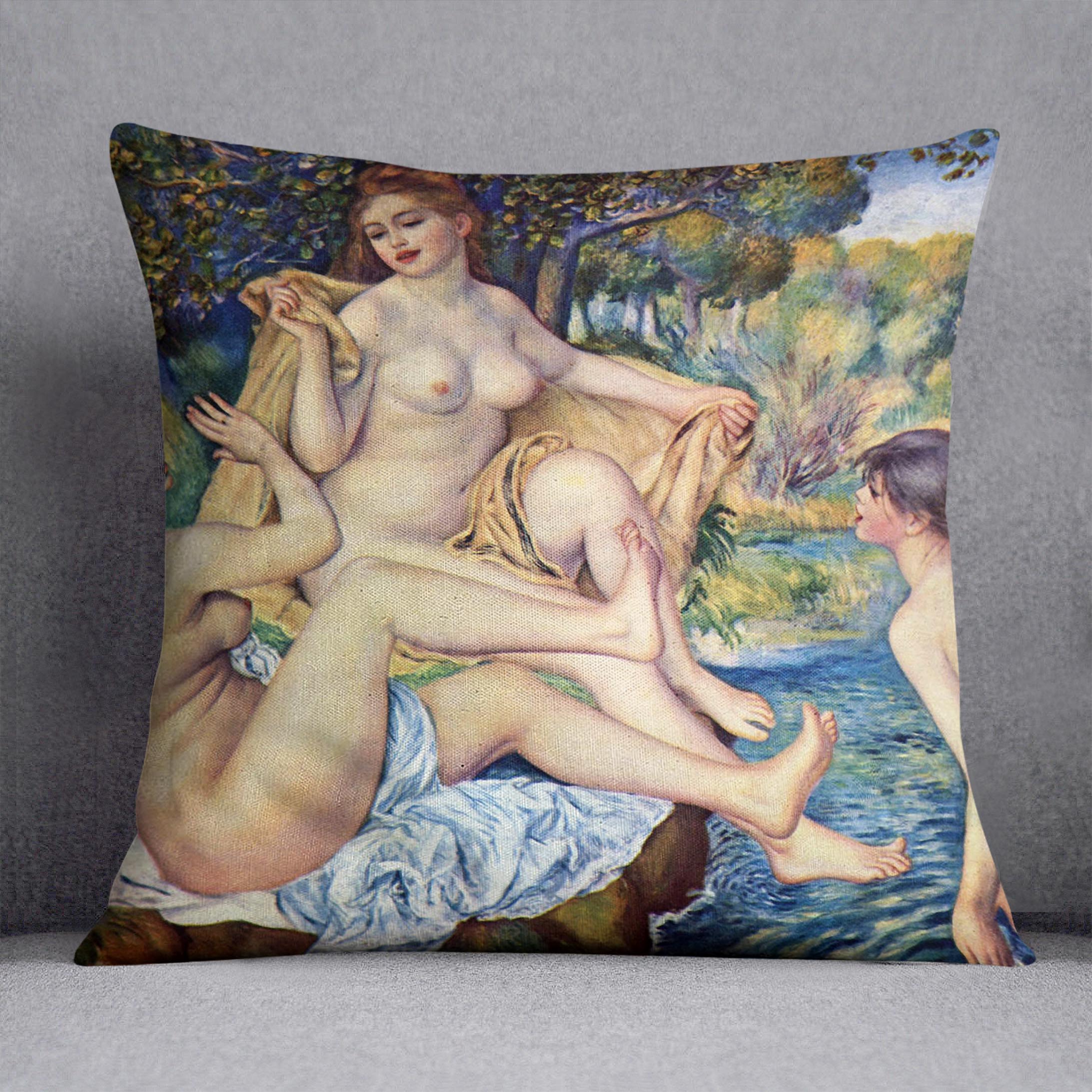 The Large Bathers by Renoir Cushion