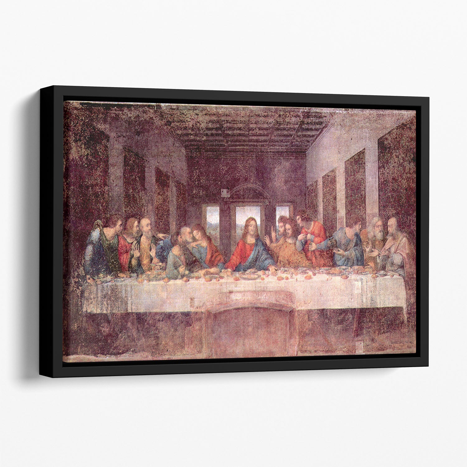 The Last Supper by Da Vinci Floating Framed Canvas