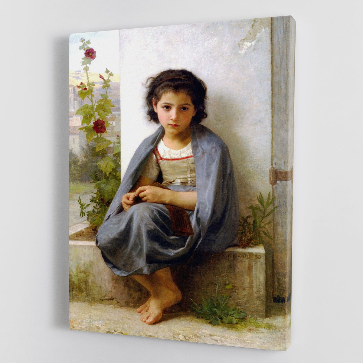 The Little Knitter By Bouguereau Canvas Print or Poster - Canvas Art Rocks - 1