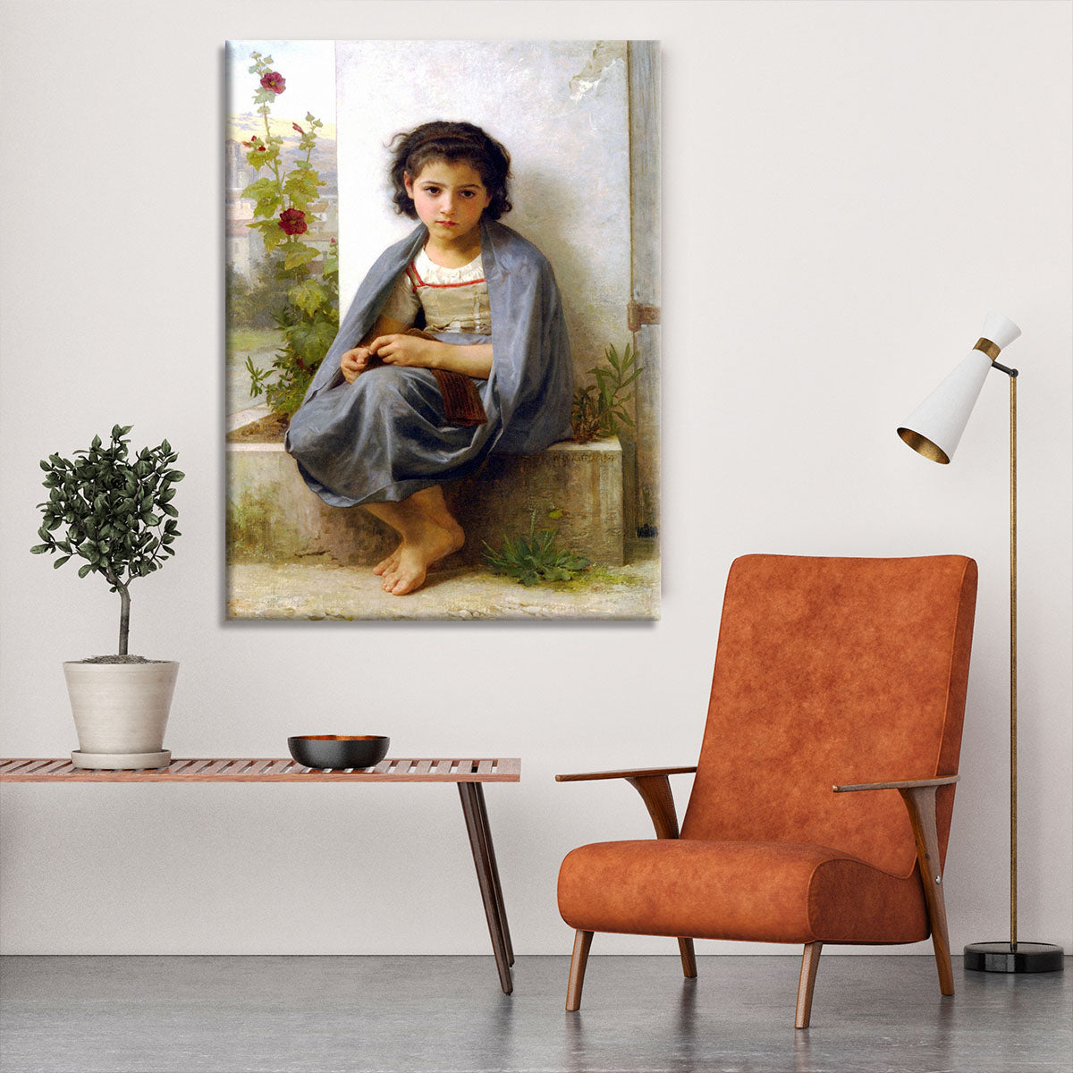 The Little Knitter By Bouguereau Canvas Print or Poster - Canvas Art Rocks - 6