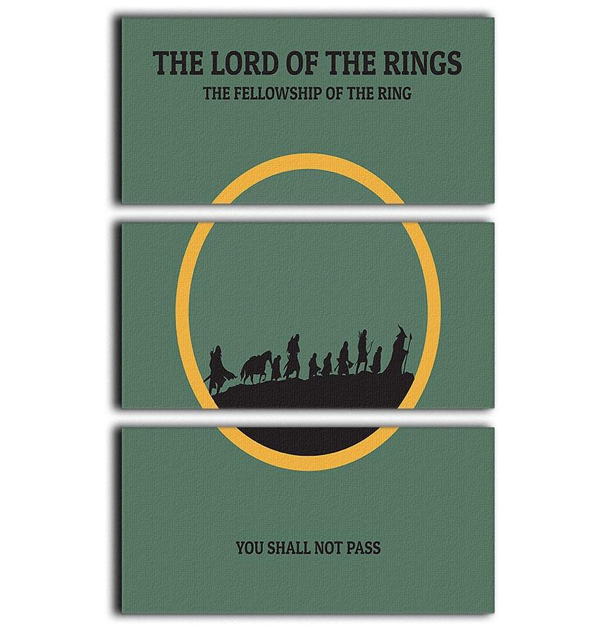 The Lord Of The Rings Fellowship If The Ring Minimal Movie 3 Split Panel Canvas Print - Canvas Art Rocks - 1