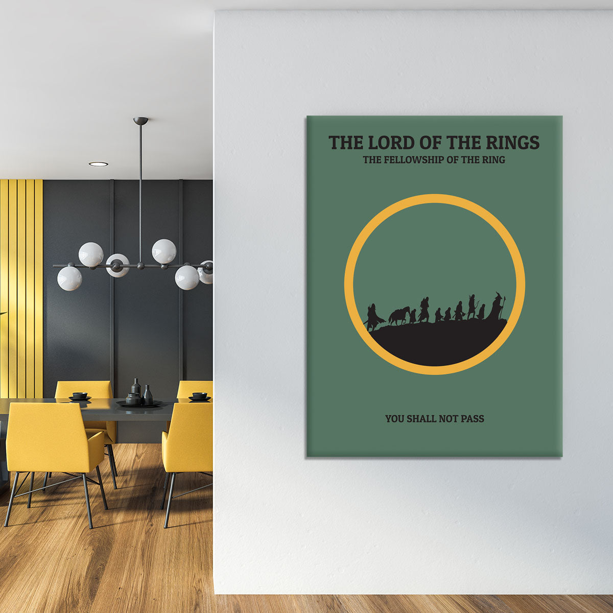 The Lord Of The Rings Fellowship If The Ring Minimal Movie Canvas Print or Poster - Canvas Art Rocks - 4