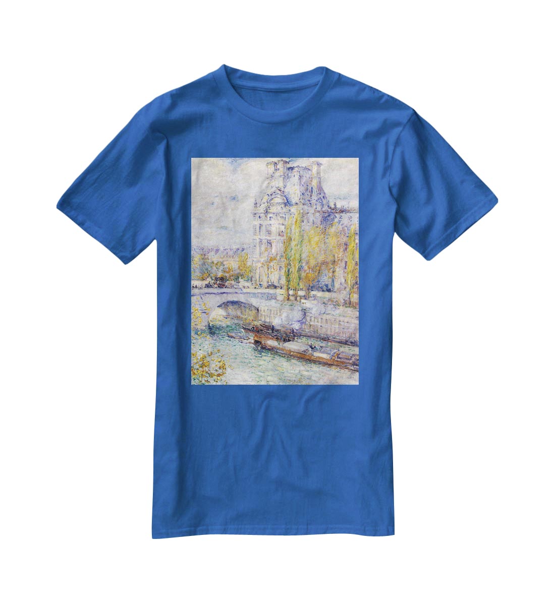 The Louvre on Pont Royal by Hassam T-Shirt - Canvas Art Rocks - 2