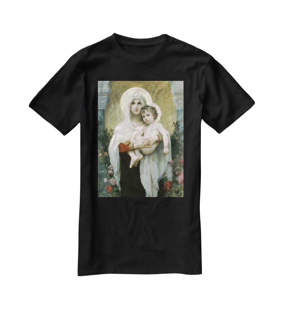 The Madonna of the Roses By Bouguereau T-Shirt - Canvas Art Rocks - 1