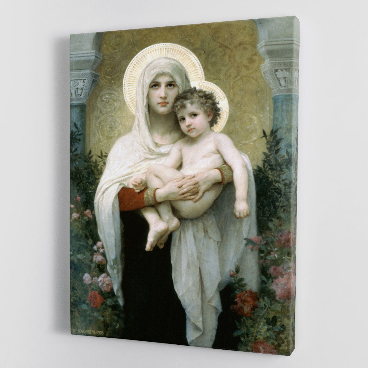 The Madonna of the Roses By Bouguereau Canvas Print or Poster - Canvas Art Rocks - 1