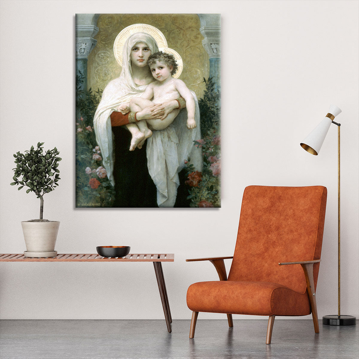 The Madonna of the Roses By Bouguereau Canvas Print or Poster - Canvas Art Rocks - 6