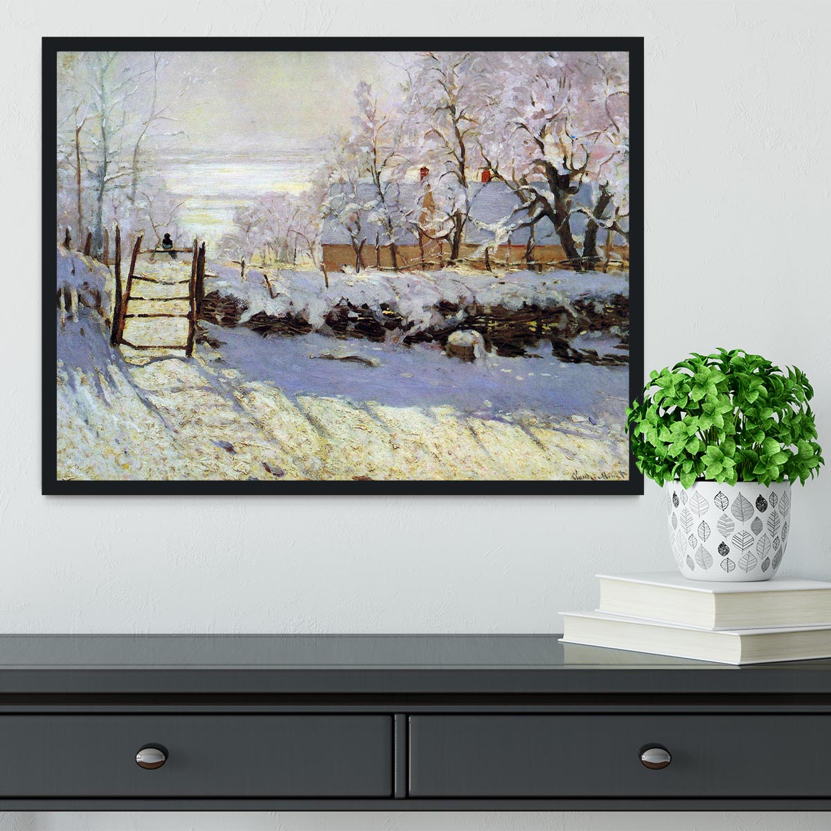 The Magpie by Monet Framed Print - Canvas Art Rocks - 2