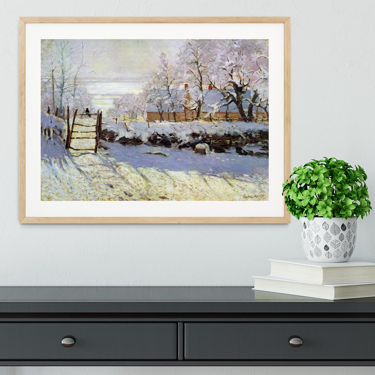 The Magpie by Monet Framed Print - Canvas Art Rocks - 3