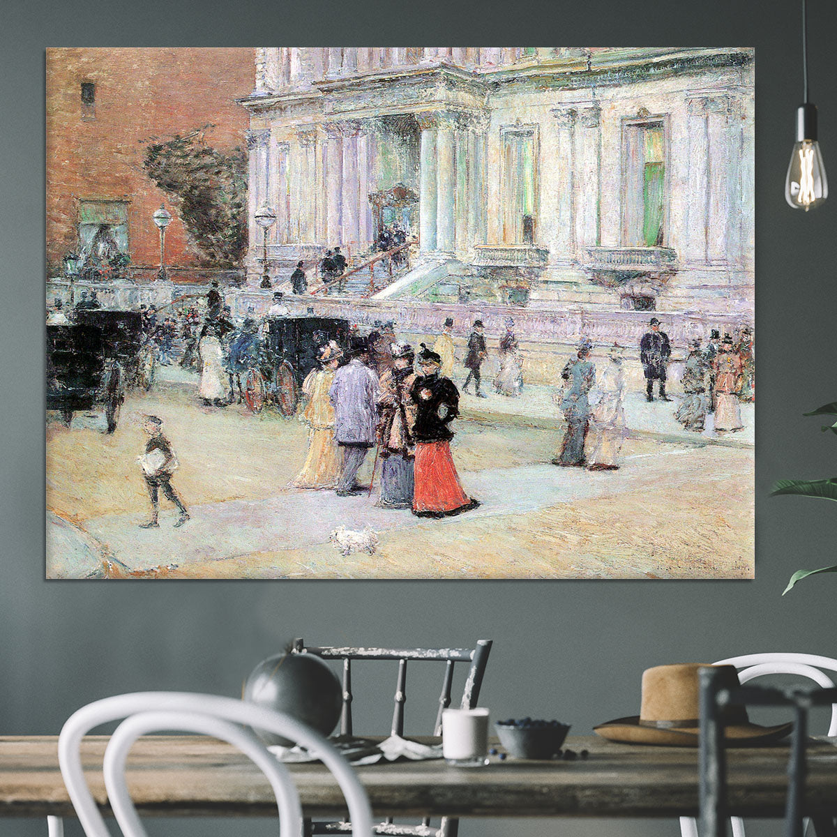 The Manhattan Club The Villa of the Stewarts by Hassam Canvas Print or Poster - Canvas Art Rocks - 3