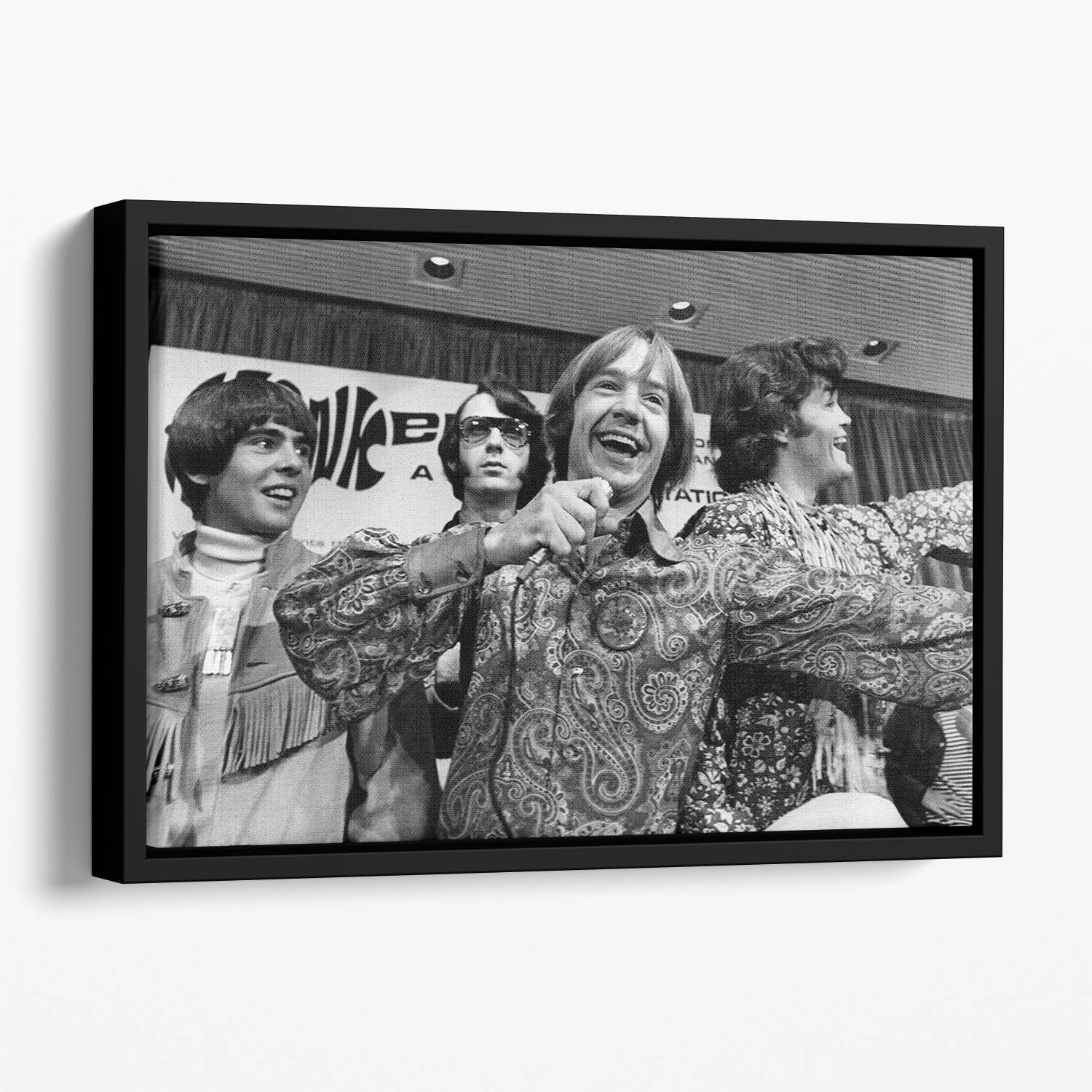 The Monkees playing around Floating Framed Canvas