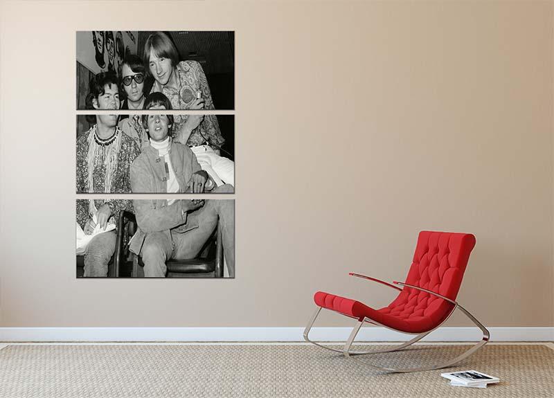 The Monkees sitting 3 Split Panel Canvas Print - Canvas Art Rocks - 2