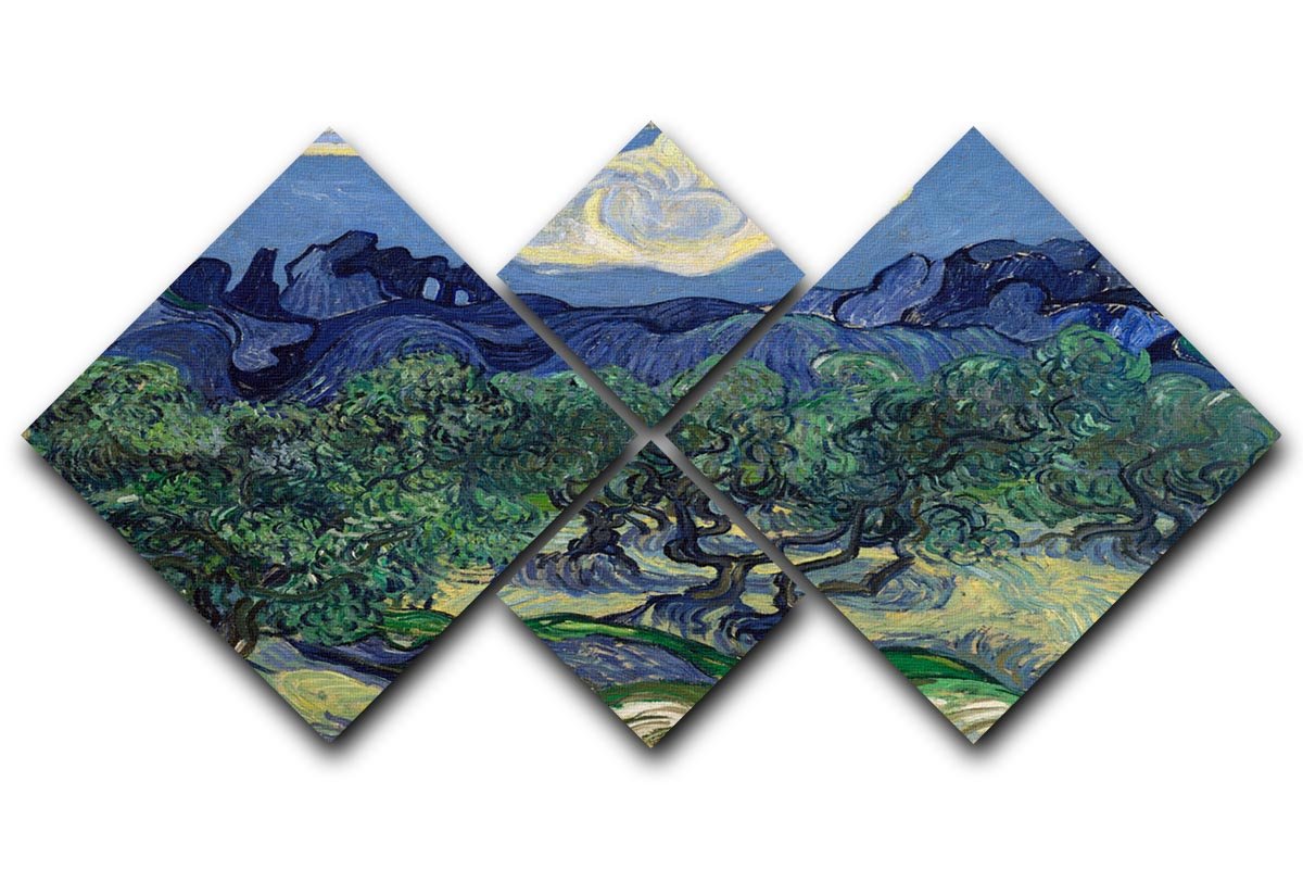 The Olive trees 4 Square Multi Panel Canvas  - Canvas Art Rocks - 1