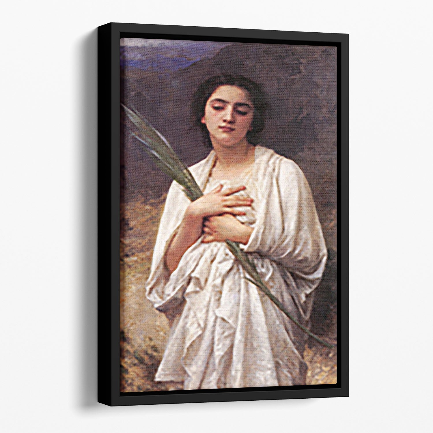 The Palm Leaf By Bouguereau Floating Framed Canvas