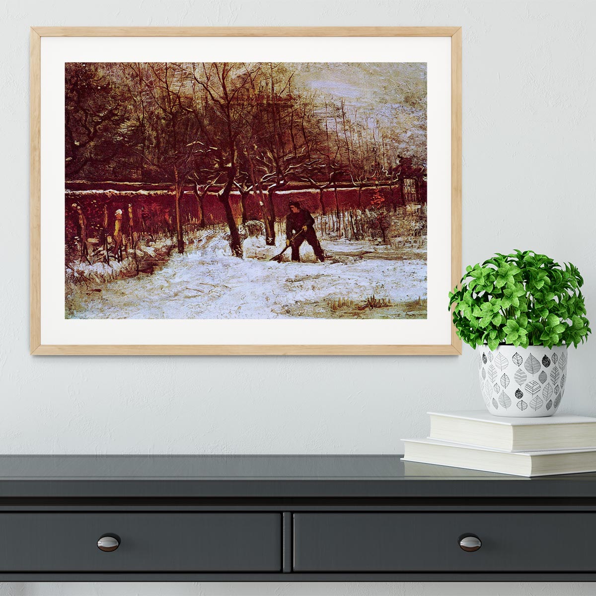 The Parsonage Garden at Nuenen in the Snow by Van Gogh Framed Print - Canvas Art Rocks - 3