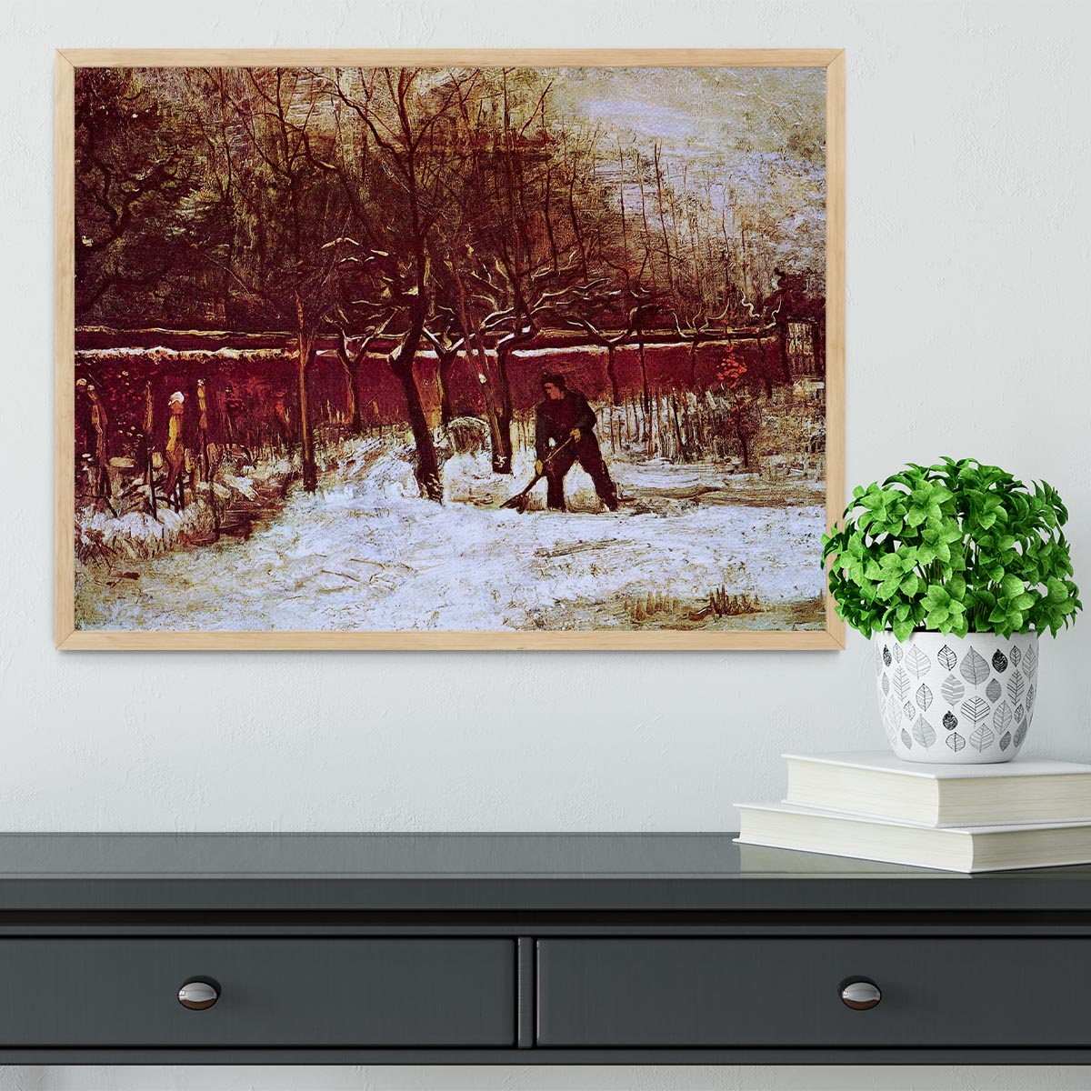 The Parsonage Garden at Nuenen in the Snow by Van Gogh Framed Print - Canvas Art Rocks - 4
