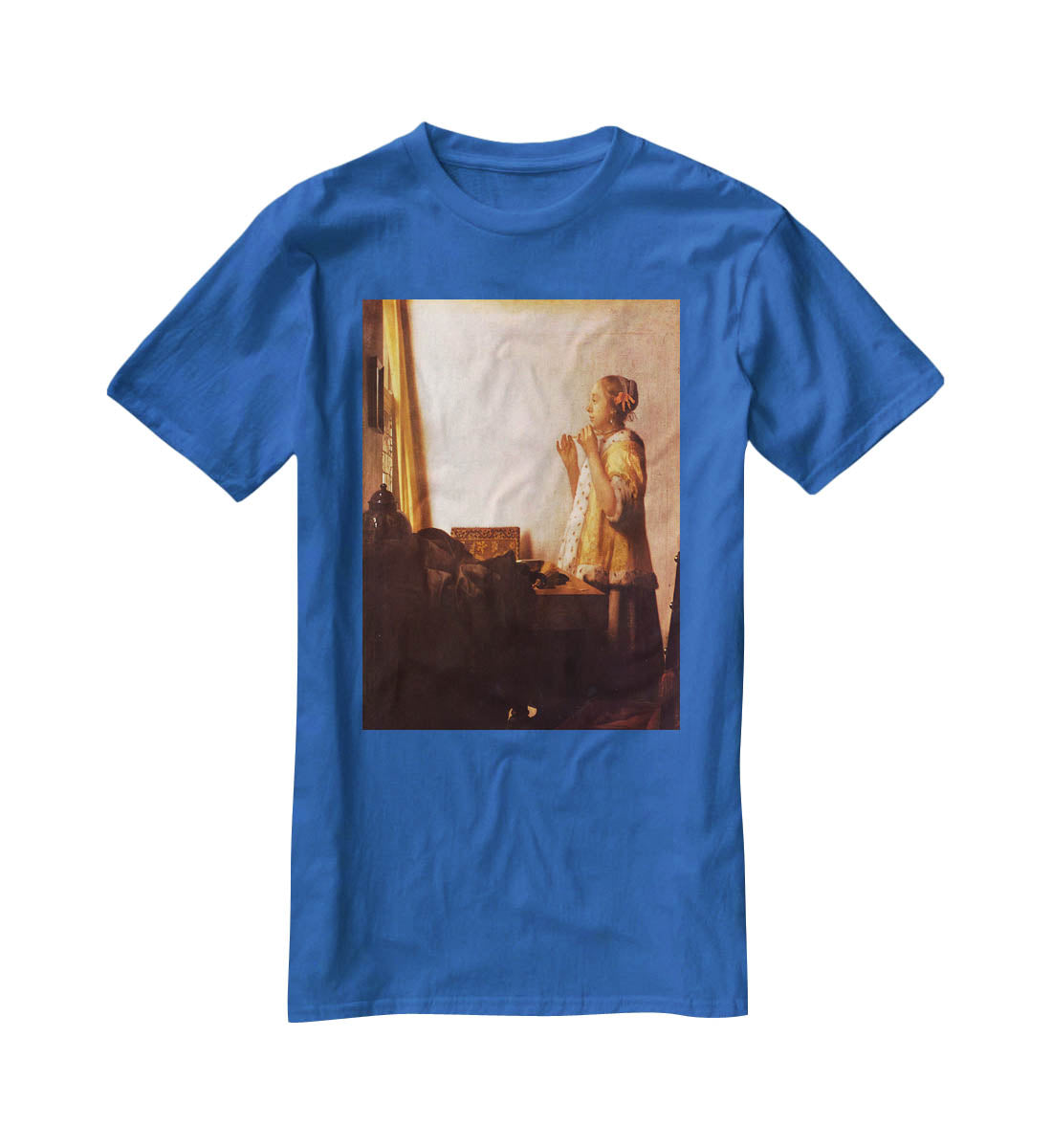 The Pearl Necklace by Vermeer T-Shirt - Canvas Art Rocks - 2