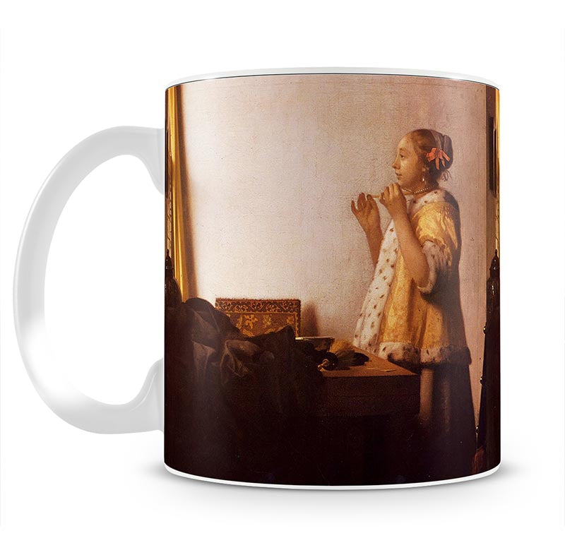 The Pearl Necklace by Vermeer Mug - Canvas Art Rocks - 1