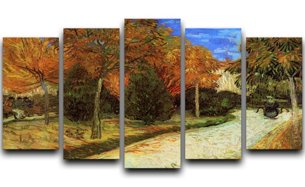 The Public Park at Arles by Van Gogh 5 Split Panel Canvas  - Canvas Art Rocks - 1