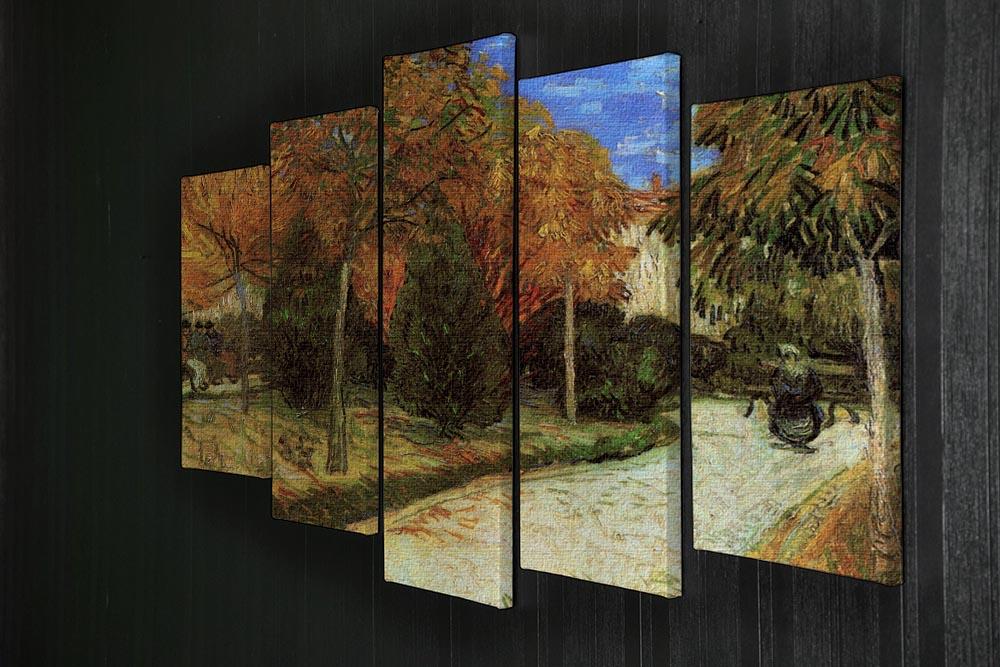 The Public Park at Arles by Van Gogh 5 Split Panel Canvas - Canvas Art Rocks - 2