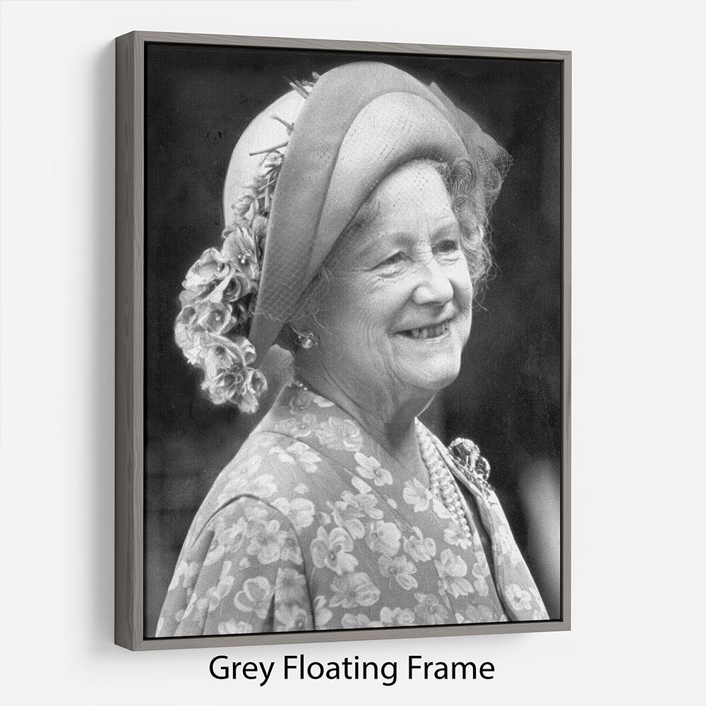 The Queen Mother at the Epsom Derby Floating Frame Canvas