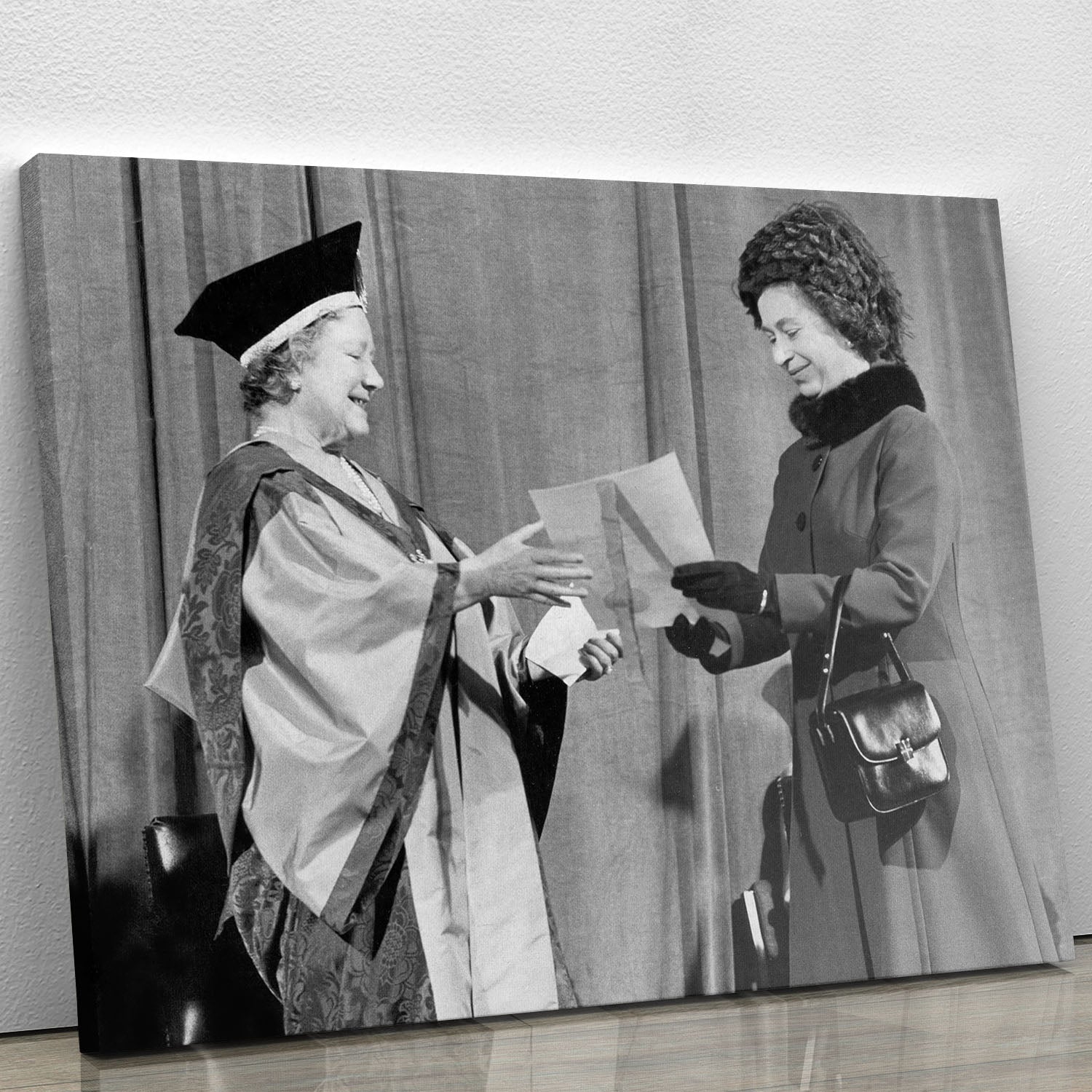 The Queen Mother receiving Honorary Doctorate by the Queen Canvas Print or Poster - Canvas Art Rocks - 1