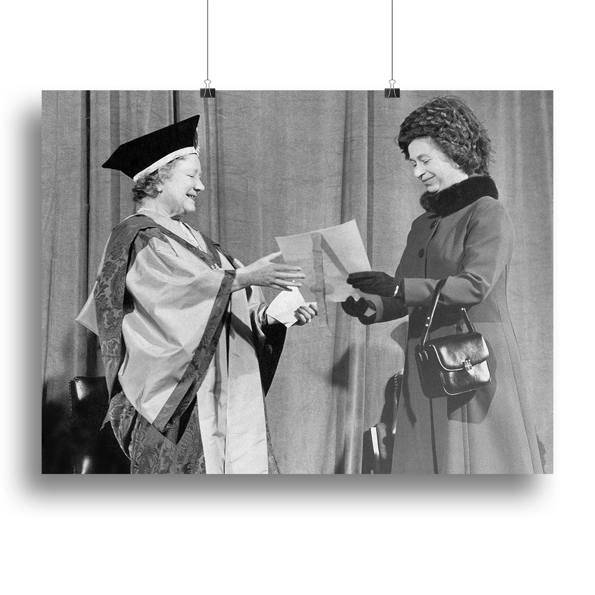 The Queen Mother receiving Honorary Doctorate by the Queen Canvas Print or Poster - Canvas Art Rocks - 2