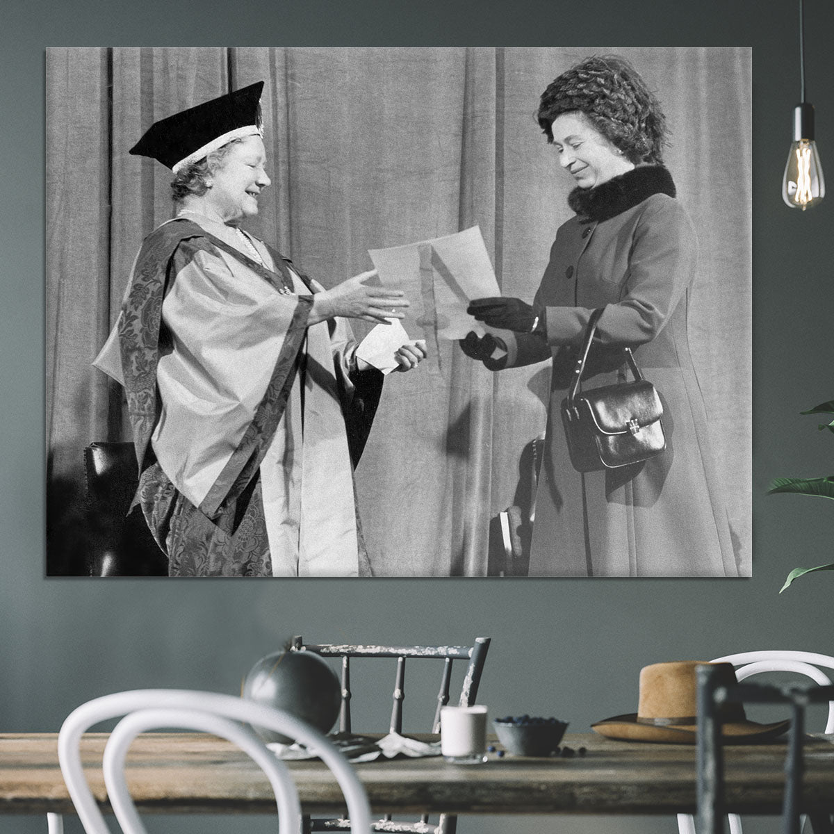 The Queen Mother receiving Honorary Doctorate by the Queen Canvas Print or Poster - Canvas Art Rocks - 3