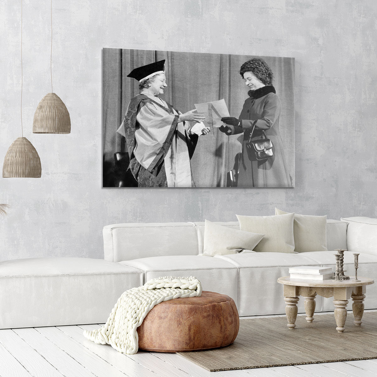 The Queen Mother receiving Honorary Doctorate by the Queen Canvas Print or Poster - Canvas Art Rocks - 6