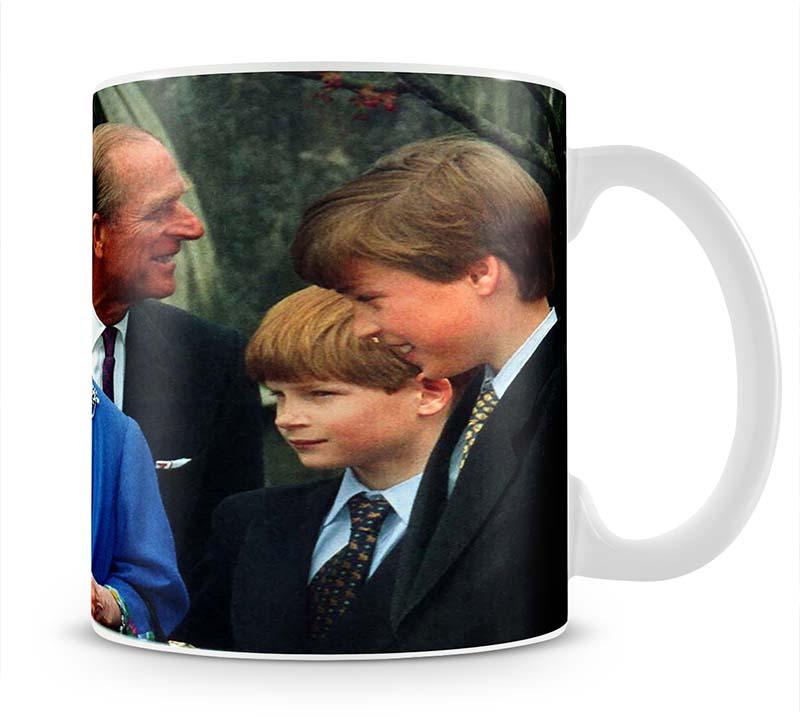 The Queen Mother with Prince William and Prince Harry Mug - Canvas Art Rocks - 1
