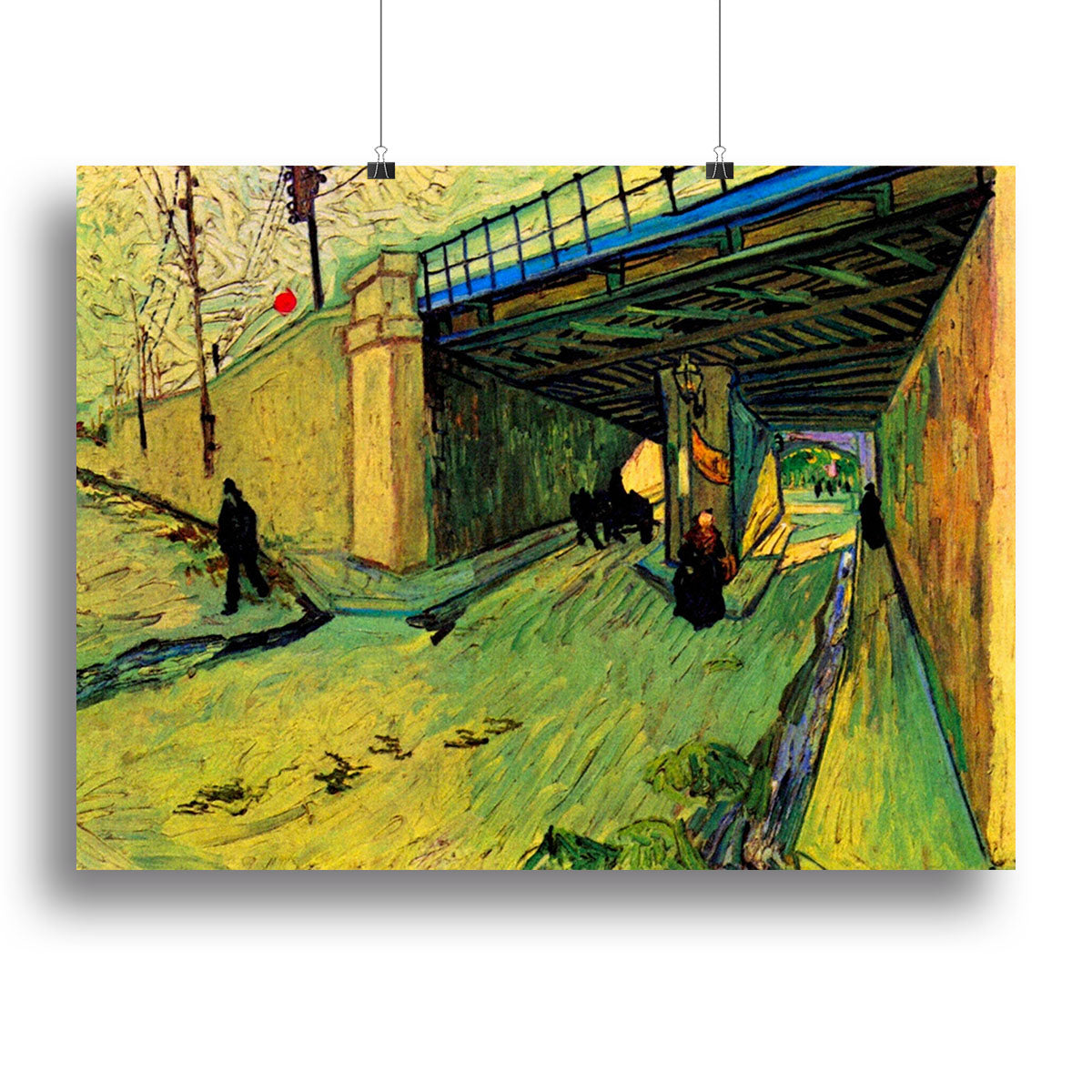 The Railway Bridge over Avenue Montmajour Arles by Van Gogh Canvas Print or Poster - Canvas Art Rocks - 2