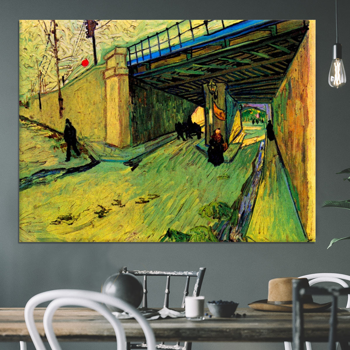 The Railway Bridge over Avenue Montmajour Arles by Van Gogh Canvas Print or Poster - Canvas Art Rocks - 3